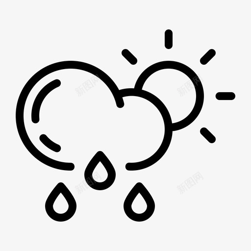 降雨云预报图标svg_新图网 https://ixintu.com 云 天气 季节 降雨 雨 预报
