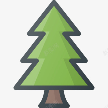 松树自然生态5线色图标图标