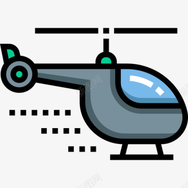 直升机旅行2线性颜色图标图标