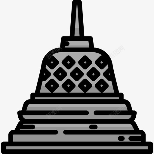 婆罗浮屠纪念碑14线性颜色图标svg_新图网 https://ixintu.com 婆罗浮屠 纪念碑14 线性颜色