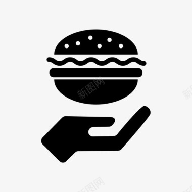 汉堡包手独立字形图标图标