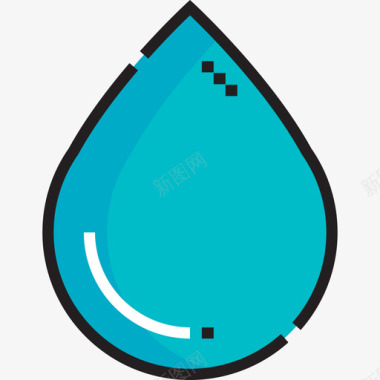 水健康生活5线性颜色图标图标
