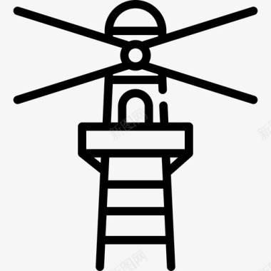 灯塔暑假7线性图标图标