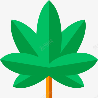 大麻天然16扁平图标图标