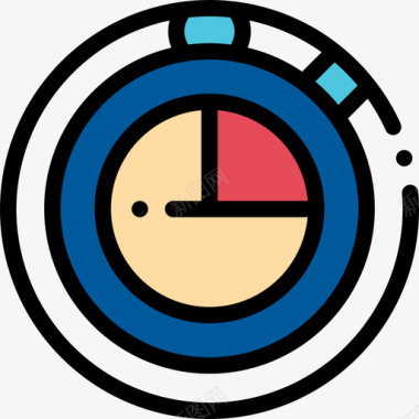 计时器时间管理11线性颜色图标图标