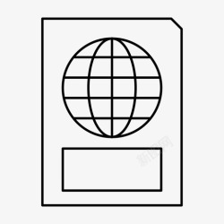 工作签证护照机场国际图标高清图片