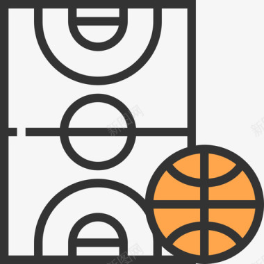 篮球场篮球9黄影图标图标