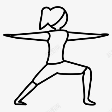 瑜伽姿势柔韧性冥想图标图标