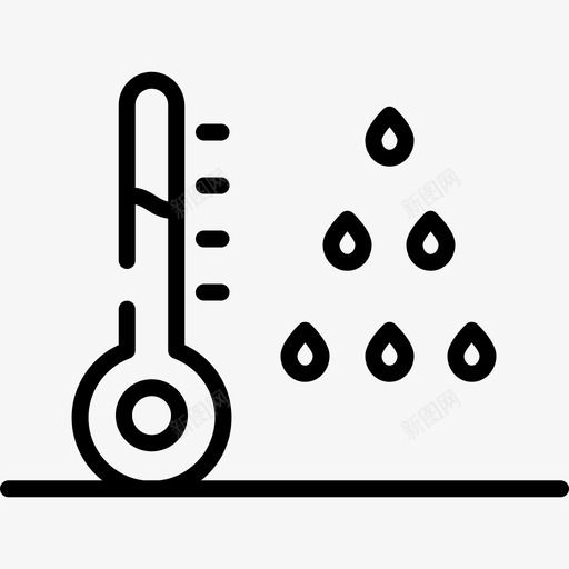 温度计天气75线性图标svg_新图网 https://ixintu.com 天气75 温度计 线性