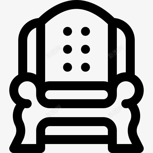 扶手椅复古装饰11线性图标svg_新图网 https://ixintu.com 复古装饰11 扶手椅 线性