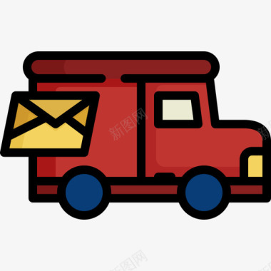 运输邮局线颜色图标图标