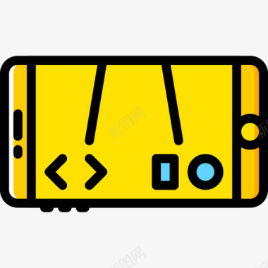 智能手机虚拟现实11黄色图标图标