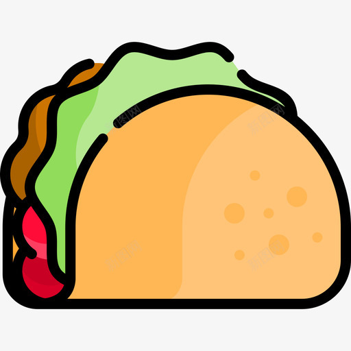 Taco死亡日4线性颜色图标svg_新图网 https://ixintu.com Taco死亡日4 线性颜色