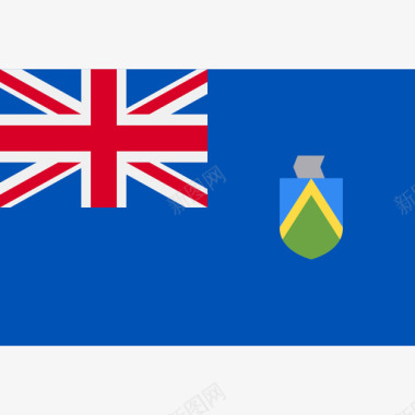 皮特凯恩群岛长方形国家简旗图标图标