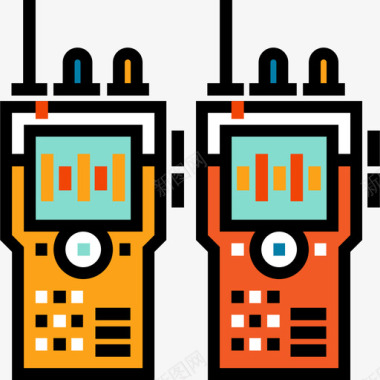 对讲机通信44线色图标图标