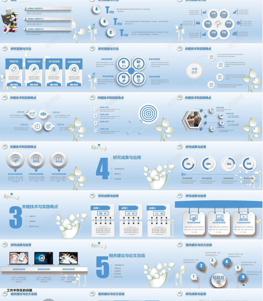 蓝色简洁实用论文答辩PPT模板_新图网 https://ixintu.com 实用 答辩 简洁 蓝色 论文