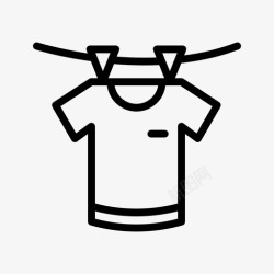 晾衣绳标识T恤清洁用品布料图标高清图片