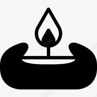 蜡烛spa瑜伽3填充图标图标