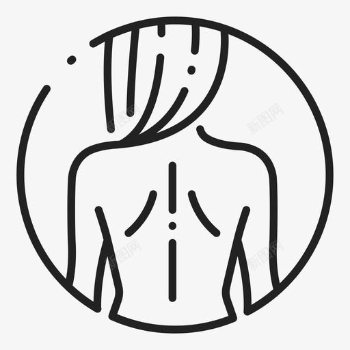 背部女性身体人体图标svg_新图网 https://ixintu.com 人体 器官 背部女性 身体