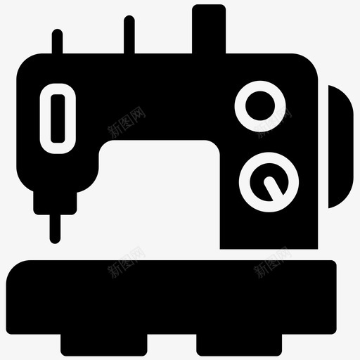 缝纫机电机缝纫机和针线符号图标svg_新图网 https://ixintu.com 电机 缝纫机 缝纫机和针线符号
