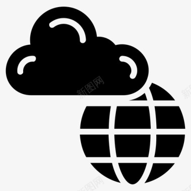 云连接云系统全球连接图标图标