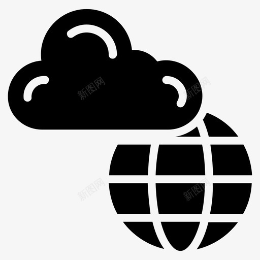 云连接云系统全球连接图标svg_新图网 https://ixintu.com 云托管字形图标 云系统 云连接 全球网络 全球连接 国际网络