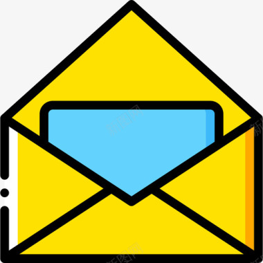 电子邮件邮件4黄色图标图标