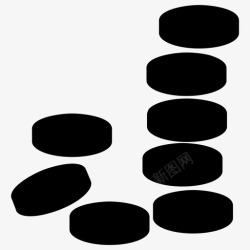 宝藏堆金币硬币堆稀有硬币图标高清图片