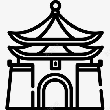 蒋介石纪念碑12座直线形图标图标