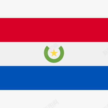 巴拉圭长方形国家简单旗图标图标