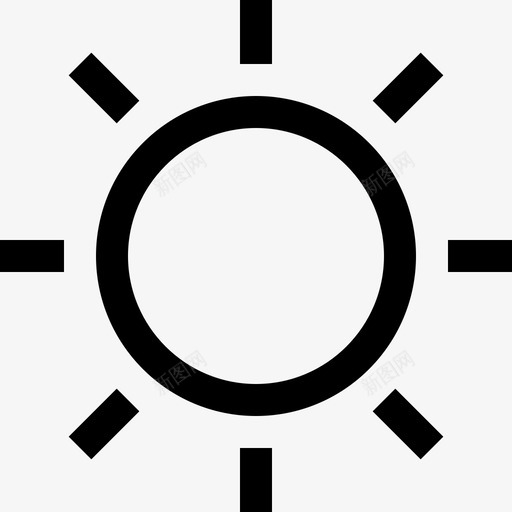 太阳61号天气直线型图标svg_新图网 https://ixintu.com 61号天气 太阳 直线型