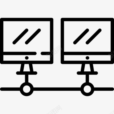 计算机监视器数据库服务器线性图标图标