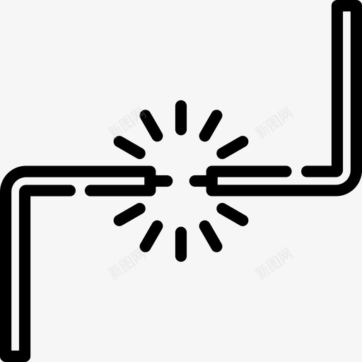 电缆破损内务部7线状图标svg_新图网 https://ixintu.com 内务部7 电缆破损 线状