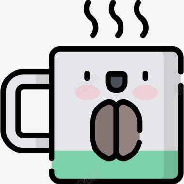 咖啡川维饮料3原色图标图标