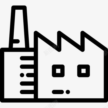 工厂城市元素14线性图标图标