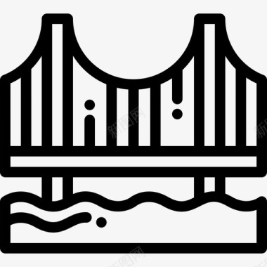 桥梁城市元素14线形图标图标