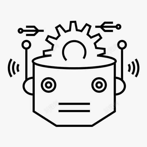 机器人人工智能齿轮图标svg_新图网 https://ixintu.com 人工智能 人工智能图标集 机器人 齿轮