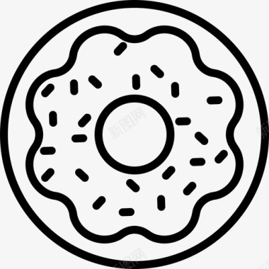 甜甜圈食品甜点3线性图标图标
