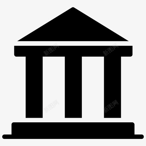 银行建筑银行大楼图标svg_新图网 https://ixintu.com 建筑 柱子建筑 被动收入机会字形图标 银行 银行外部 银行大楼