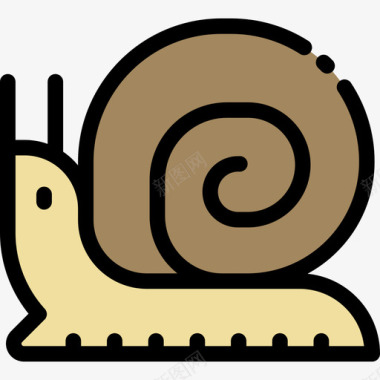 蜗牛动物30线形颜色图标图标
