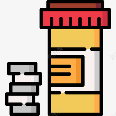 药丸医用52线性颜色图标图标