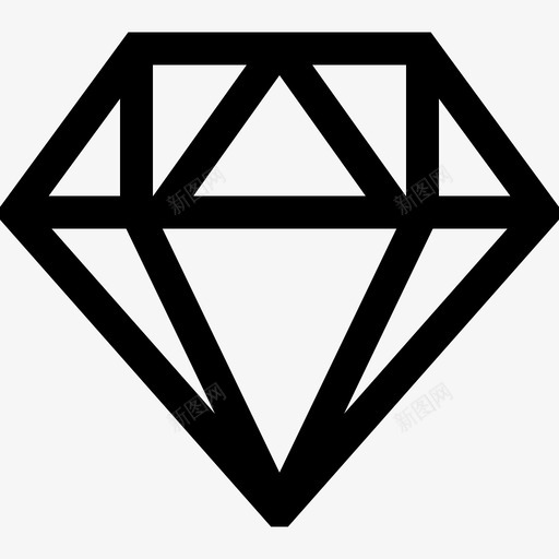 钻石豪华5直线型图标svg_新图网 https://ixintu.com 直线型 豪华5 钻石