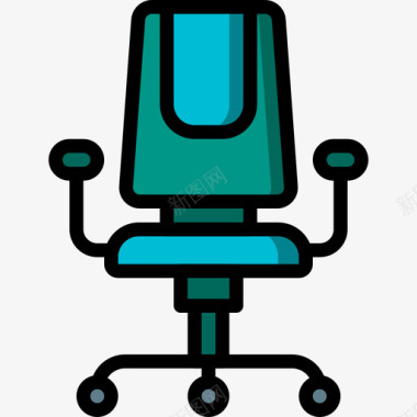 椅子办公设备2线性颜色图标图标
