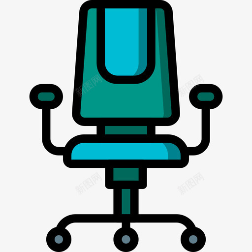 椅子办公设备2线性颜色图标svg_新图网 https://ixintu.com 办公设备2 椅子 线性颜色