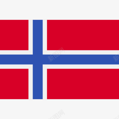 挪威长方形国家简单旗图标图标