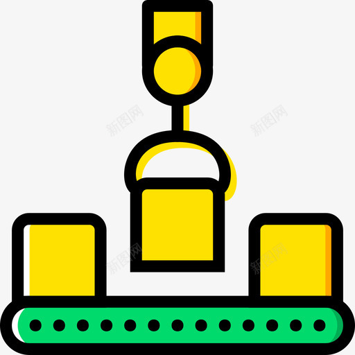 输送机工业8黄色图标svg_新图网 https://ixintu.com 工业8 输送机 黄色