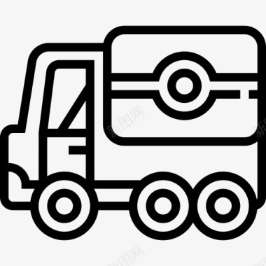 运输卡车车辆侧直线图标图标