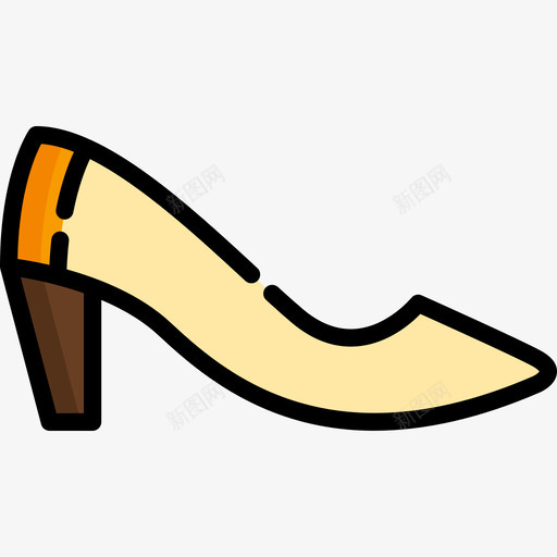 高跟鞋服装风格线条色彩图标svg_新图网 https://ixintu.com 服装风格 线条色彩 高跟鞋