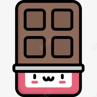 巧克力卡瓦伊糖果原色图标图标