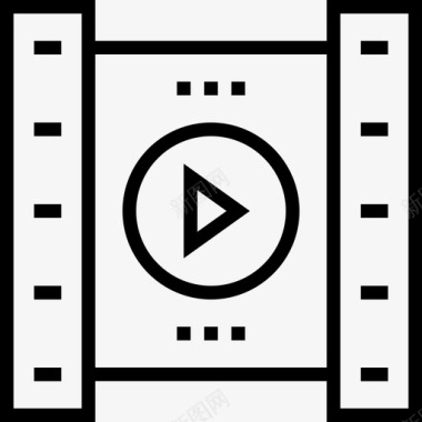 视频播放器项目管理4线性图标图标